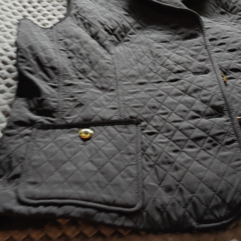 Talbots Black Quilted Vest